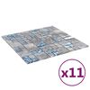 vidaXL Mozaikov&aacute; dlažba 11 pcs &Scaron;ed&aacute; a modr&aacute; 50 x 50 cm Sklo