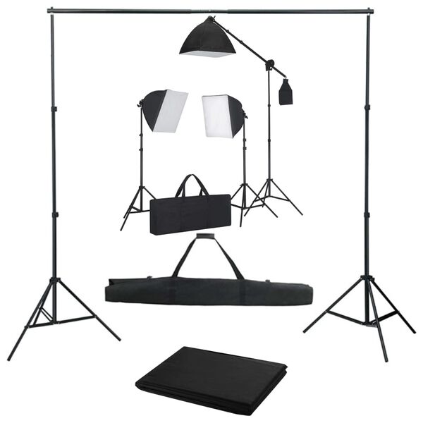 vidaXL Fotostudio set se softboxy a fotopozad&iacute;m