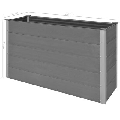 vidaXL Vyvýšený záhon dřevoplast 150 x 50 x 91 cm šedý