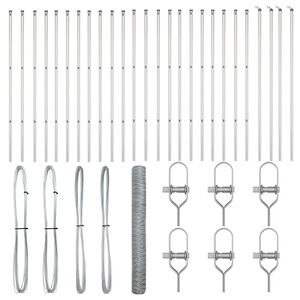 vidaXL Plotov&yacute; sloupek. Stř&iacute;brn&aacute;