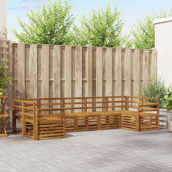 vidaXL Sedac&iacute; soupravy 7 pcs Př&iacute;rodn&iacute; Masivn&iacute; ak&aacute;tov&eacute; dřevo