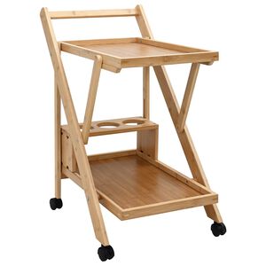 vidaXL Kuchyňsk&yacute; voz&iacute;k s koly Světle hněd&aacute; 65 x 40,5 x 76,5 cm Bambus