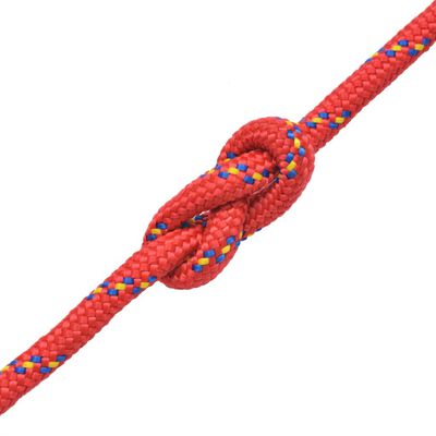 vidaXL Námořní lodní lano, polypropylen, 10 mm, 50 m, červené