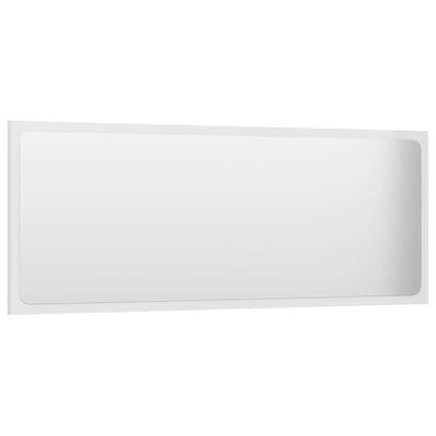 vidaXL Koupelnové zrcadlo bílé vysoký lesk 100x1,5x37 cm dřevotříska