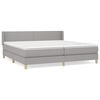 vidaXL Box spring postel s matrac&iacute; světle &scaron;ed&aacute; 200 x 200 cm textil