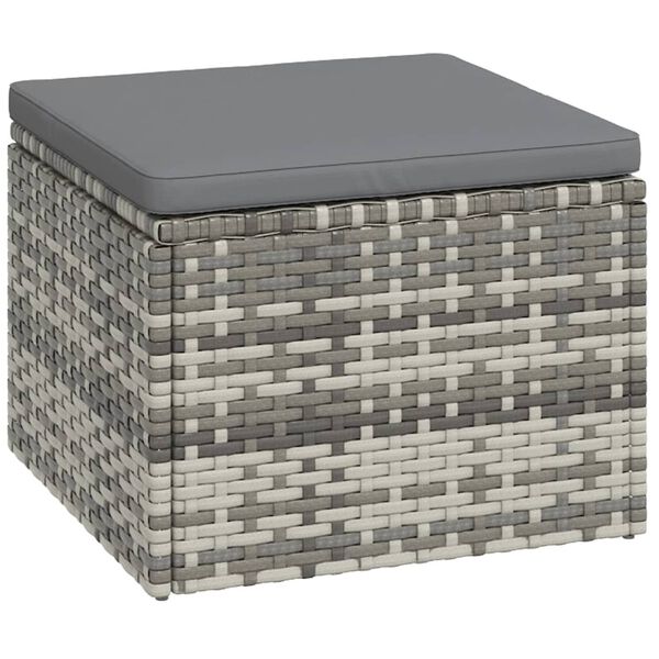 vidaXL 3dílná zahradní sedací souprava s poduškami šedá polyratan