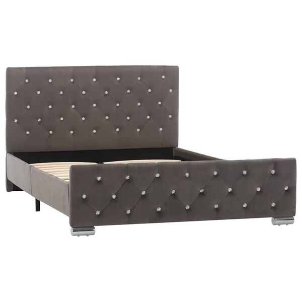 vidaXL R&aacute;m postele &scaron;ed&yacute; textil 120 x 200 cm