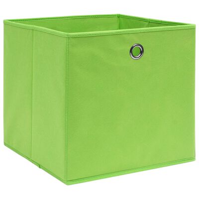 vidaXL Úložné boxy 10 ks netkaná textilie 28 x 28 x 28 cm zelené