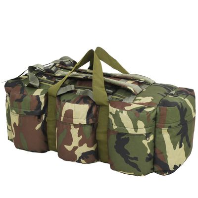 vidaXL Sportovní taška 3 v 1 army styl 90 l maskáčová