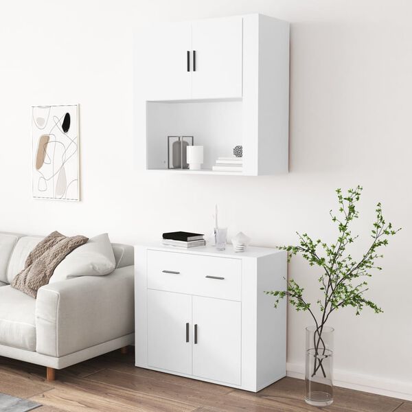 vidaXL Skříň highboard bílá kompozitní dřevo