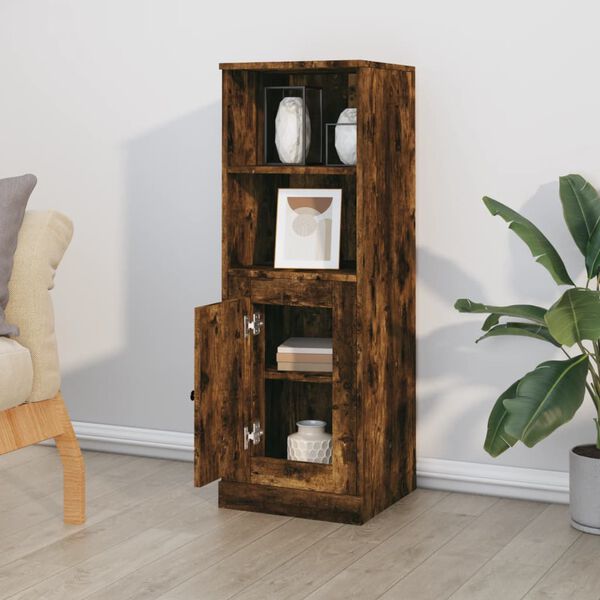 vidaXL Skř&iacute;ň highboard kouřov&yacute; dub 36 x 35,5 x 103,5 kompozitn&iacute; dřevo