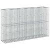 vidaXL Gabionov&yacute; vyv&yacute;&scaron;en&yacute; z&aacute;hon 3 ks 250 x 50 x 150 cm Stř&iacute;brn&aacute;