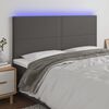 vidaXL Čelo postele s LED &scaron;ed&eacute; 160x5x118/128 cm uměl&aacute; kůže
