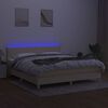 vidaXL Box spring postel s matrac&iacute; a LED kr&eacute;mov&aacute; 180x200 cm textil