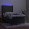 vidaXL Box spring postel s matrac&iacute; a LED tmavě &scaron;ed&aacute; 100x200 cm samet