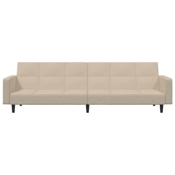 vidaXL 2m&iacute;stn&aacute; rozkl&aacute;dac&iacute; pohovka kr&eacute;mov&aacute; mikrovl&aacute;kno