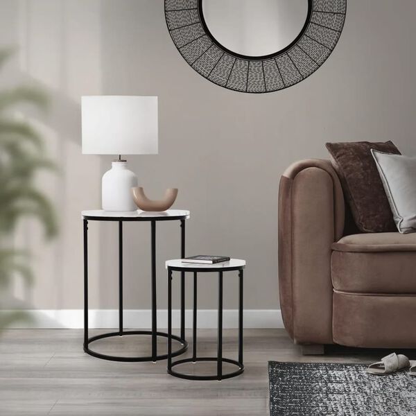 HSM Collection 2d&iacute;ln&aacute; sada odkl&aacute;dac&iacute;ch stolků b&iacute;l&aacute;