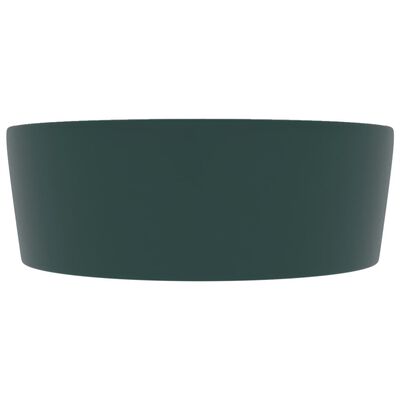 vidaXL Luxusní umyvadlo přepad matné tmavě zelené 36 x 13 cm keramické