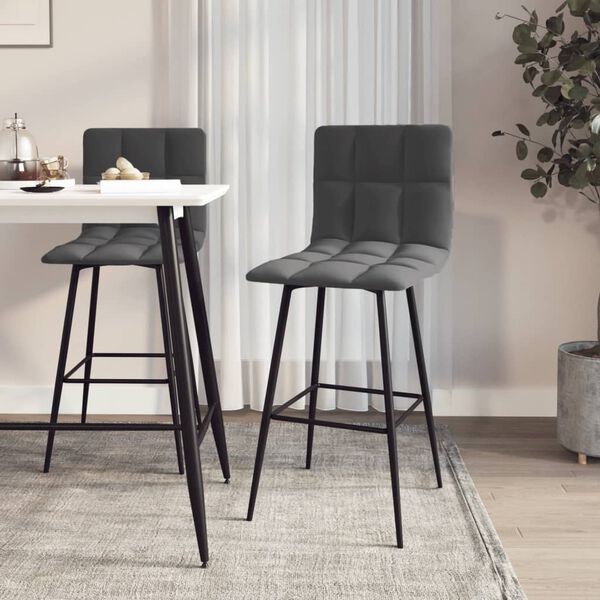 vidaXL Barov&eacute; židle 2 ks tmavě &scaron;ed&eacute; samet