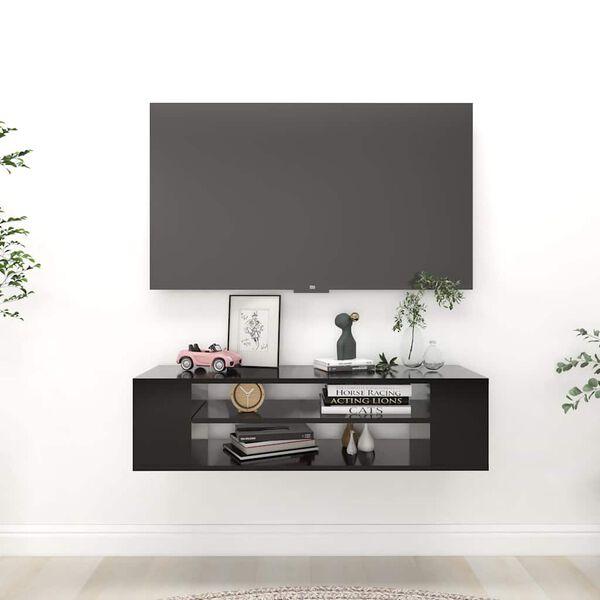 vidaXL Z&aacute;věsn&aacute; TV skř&iacute;ňka čern&aacute; 100 x 30 x 26,5 cm dřevotř&iacute;ska