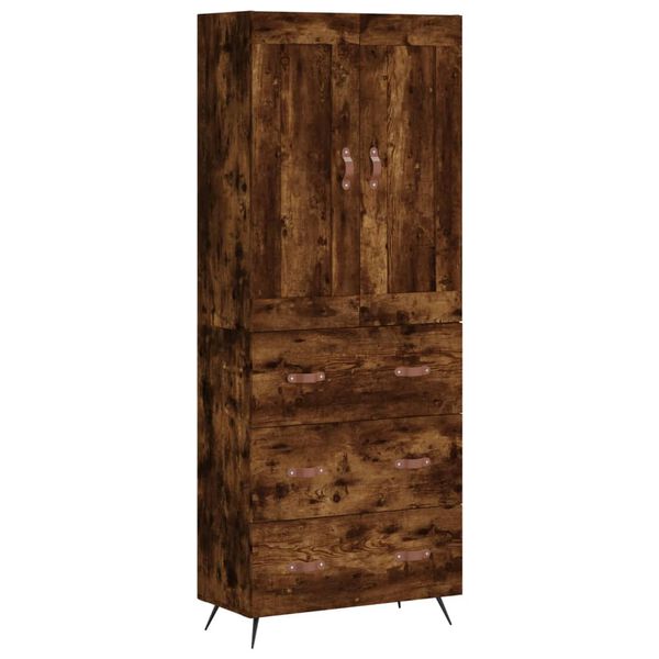 vidaXL Skř&iacute;ň highboard kouřov&yacute; dub 69,5 x 34 x 180 cm kompozitn&iacute; dřevo