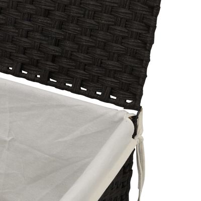vidaXL Koš na prádlo s víkem černý 55,5 x 35 x 34 cm polyratan