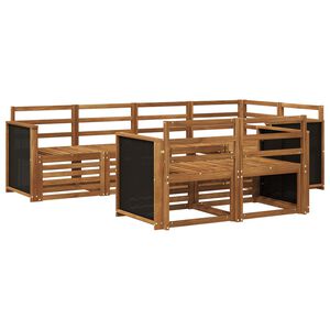 vidaXL Rohov&aacute; sofa sada 6 pcs Př&iacute;rodn&iacute; Masivn&iacute; ak&aacute;tov&eacute; dřevo