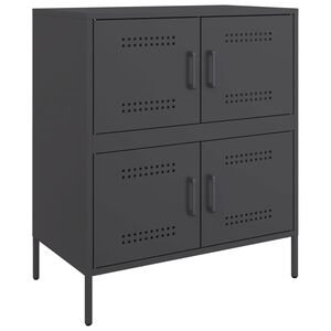 vidaXL Př&iacute;born&iacute;k čern&yacute; 68 x 39 x 79 cm ocel