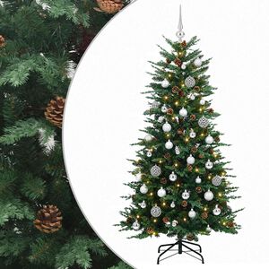 vidaXL Uměl&yacute; v&aacute;nočn&iacute; stromek s v&aacute;nočn&iacute;mi koulemi 150 cm 150 LED