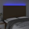 vidaXL Čelo postele s LED tmavě hněd&eacute; 144x5x118/128 cm textil