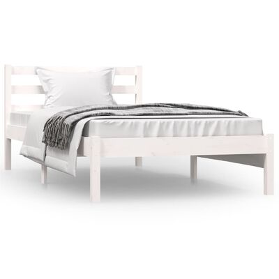 vidaXL Rám postele masivní borovice 90 x 190 cm bílý Single