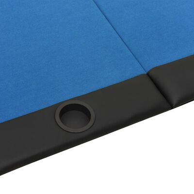 vidaXL Skládací deska na poker pro 10 hráčů modrá 208 x 106 x 3 cm