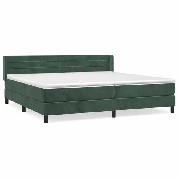 vidaXL Box spring postel s matrac&iacute; tmavě zelen&aacute; 200x200 cm samet