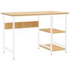 vidaXL PC stůl b&iacute;l&yacute; a světl&yacute; dub 105 x 50 x 72 cm MDF a kov