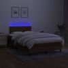 vidaXL Box spring postel s matrac&iacute; a LED tmavě hněd&aacute; 120x200 cm textil