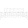 vidaXL Kovov&yacute; r&aacute;m postele s hlavov&yacute;m a nožn&iacute;m čelem b&iacute;l&yacute; 200 x 200 cm