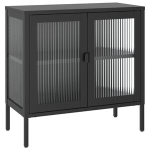 vidaXL Př&iacute;born&iacute;k čern&yacute; 70 x 35 x 70 cm sklo a ocel