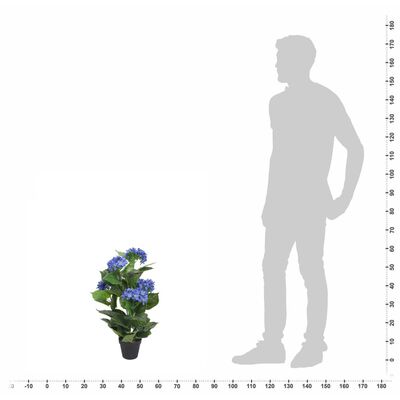 vidaXL Umělá rostlina hortenzie s květináčem 60 cm modrá