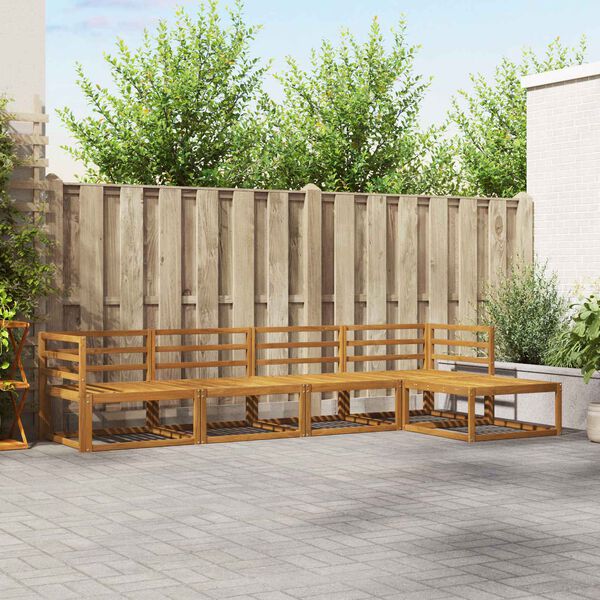 vidaXL Venkovn&iacute; pohovkov&aacute; souprava 5 pcs Př&iacute;rodn&iacute;