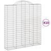 vidaXL Klenut&eacute; gabionov&eacute; ko&scaron;e 10ks 200x50x220/240cm pozinkovan&eacute; železo