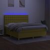 vidaXL Box spring postel s matrac&iacute; a LED zelen&aacute; 160x200 cm textil