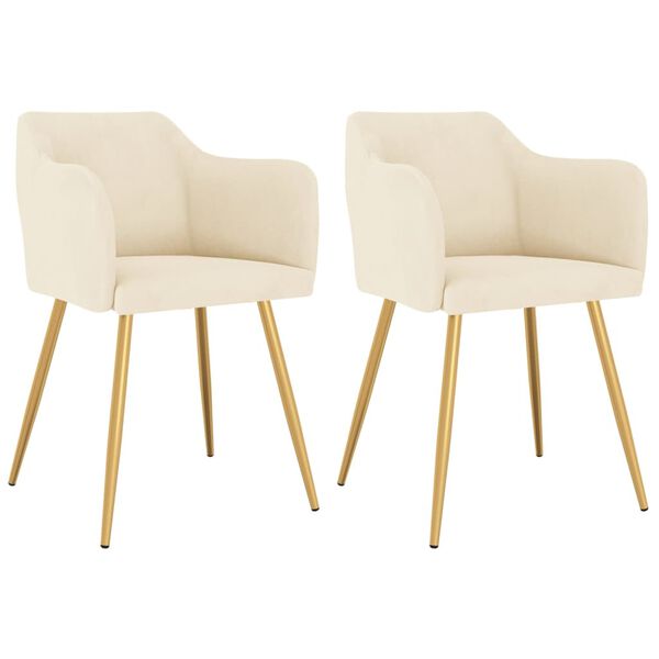 vidaXL j&iacute;deln&iacute; židle 2 ks kr&eacute;mov&eacute; samet