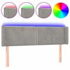 vidaXL Čelo postele s LED světle &scaron;ed&eacute; 147 x 16 x 78/88 cm samet