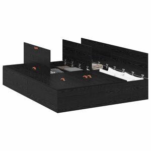 vidaXL R&aacute;m postele s &uacute;ložn&yacute;m prostorem Čern&yacute; dub 140 x 190 cm