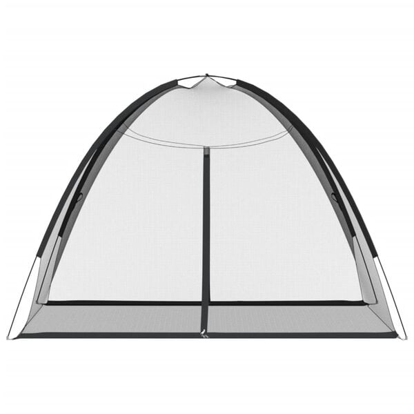 vidaXL Moskyti&eacute;ra Mongolia s dv&iacute;řky 220 s&iacute;ťovina čern&aacute; 200x150x140 cm