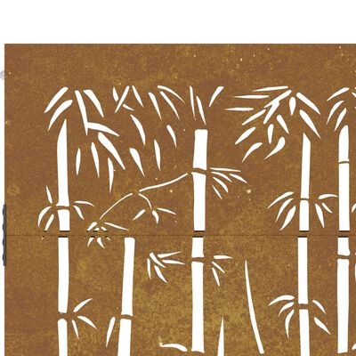 vidaXL Zahradní branka 85 x 125 cm cortenová ocel Bambus
