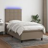vidaXL Box spring postel s matrac&iacute; a LED taupe 80 x 200 cm textil