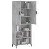 vidaXL Skř&iacute;ň highboard betonově &scaron;ed&aacute; 69,5x34x180 cm kompozitn&iacute; dřevo