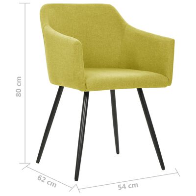 vidaXL Jídelní židle 6 ks zelené textil