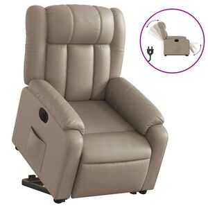 vidaXL Elektrick&eacute; zvedac&iacute; polohovac&iacute; křeslo cappuccino uměl&aacute; kůže